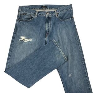 Polo Ralph Lauren The Hampton Relaxed Straight Jeans Mens 34X32 Blue Denim